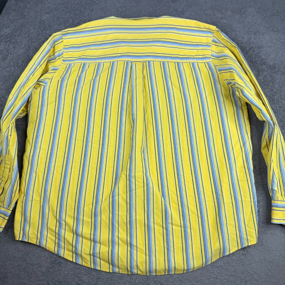 VTG Chaps Ralph Lauren Shirt Men 2XL Yellow Striped Long Sleeve * - Picture 7 of 9